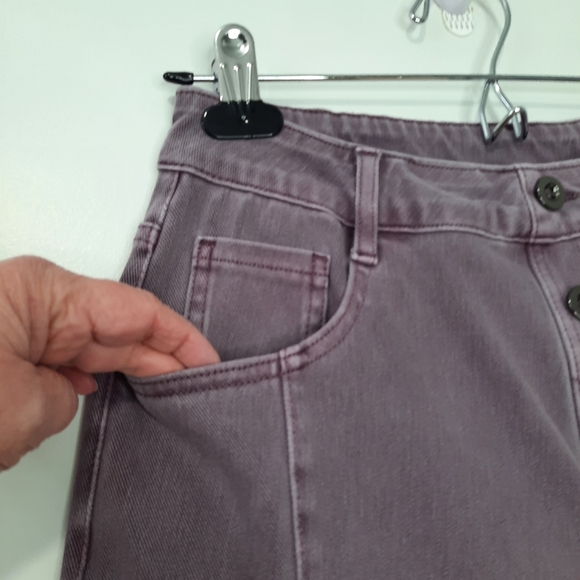 Halara Flex High Waisted Straight Leg Pull On Jeans Pants Womens Size S Purple - Picture 6 of 12